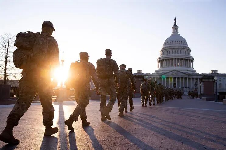 Fuerzas del orden, en la zona del frente este del Capitolio de los EE. UU., en Washington.
