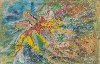 Una de las pinturas de Moncho Servín que formarán parte de la exposición "Invocando a los seres. Prácticas de liberación", que se habilitará hoy en la galería Luna Roja.