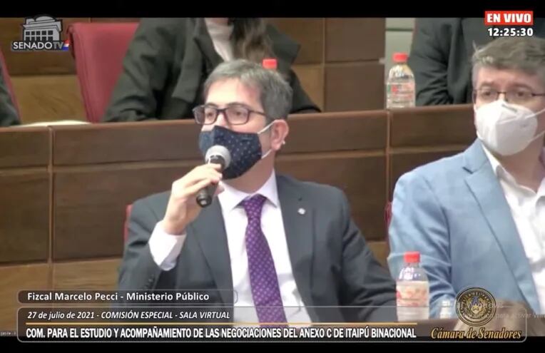 El fiscal Marcelo Pecci expone ante la Comisión Nacional de Revisión del Anexo C del Legislativo.