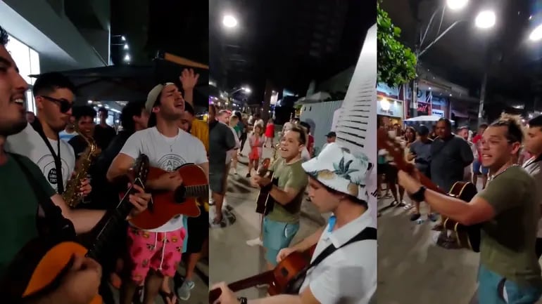 Talento paraguayo improvisa "concierto callejero" en Camboriú y hace vibrar al público.