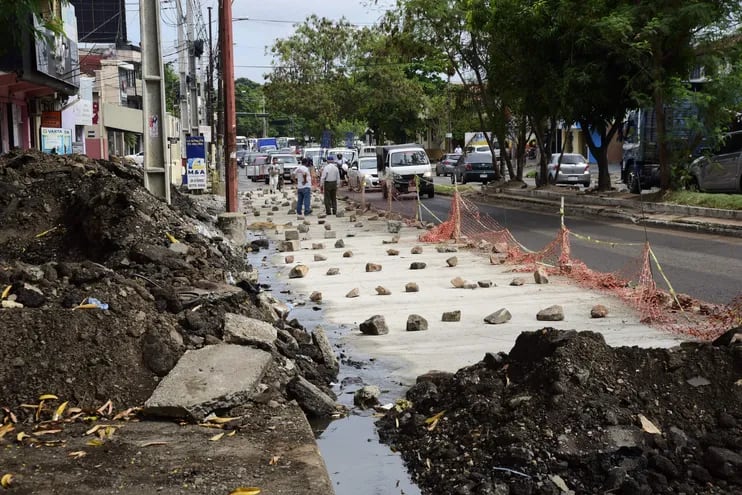 La revitalización de la avenida Fernando de la Mora debía estar lista en julio del año pasado.