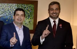 El vicepresidente Hugo Velázquez y el presidente Mario Abdo.