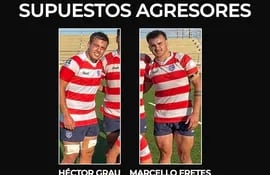Héctor Grau y Marcello Fretes, supuestos agresores de Benjamín Zapag.