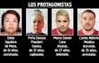 Gilda Aguilera, asesinada. Perla Soraya Pianderi Gaona, capturada. Marco Daniel Cane Alcaraz, detenido. Carlos Alberto Medina Acevedo, arrestado.