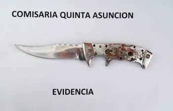 El puñal que habría usado el adolescente de 15 años para matar al joven de 19 años en la Chacarita.