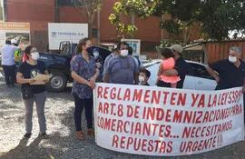 Frentistas de Tres Bocas protestan para exigir indemnización.