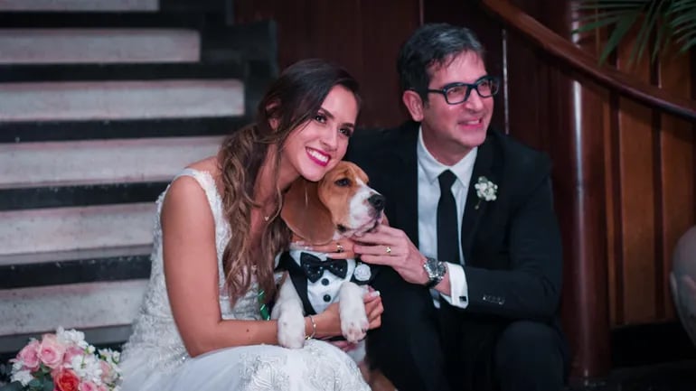 Claudia Aguilera y Marcelo Pecci el día de su boda.