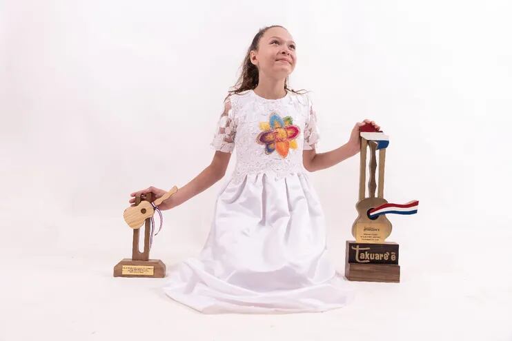 Milena Monges, con apenas 10 años de edad, se convirtió en la ganadora del Takuare’ê de Oro 2021. La  artista actuará hoy en el Teatro  Municipal y, en marzo, representará al país en Colombia.