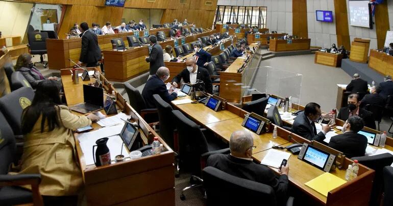 Sesión presencial y virtual   de la Cámara de Diputados  realizada ayer.