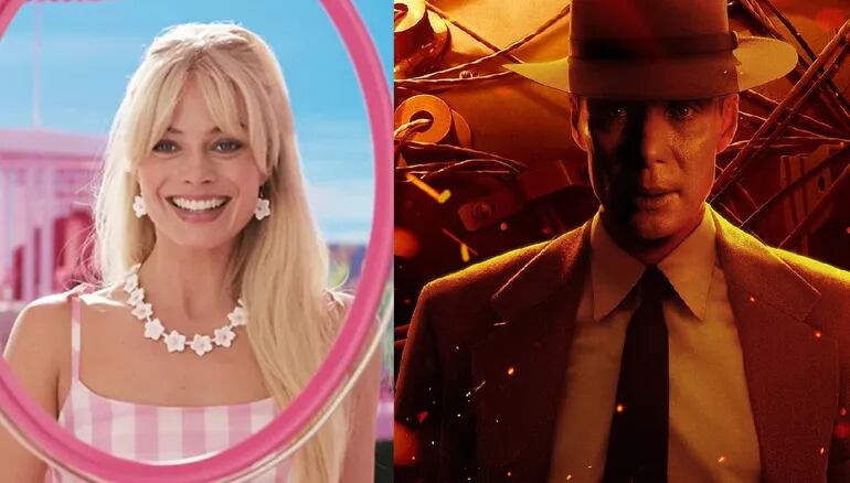 Margot Robbie en "Barbie" y Cillian Murphy en "Oppenheimer". Ambas películas protagonizan están entre los estrenos más esperados de este año.