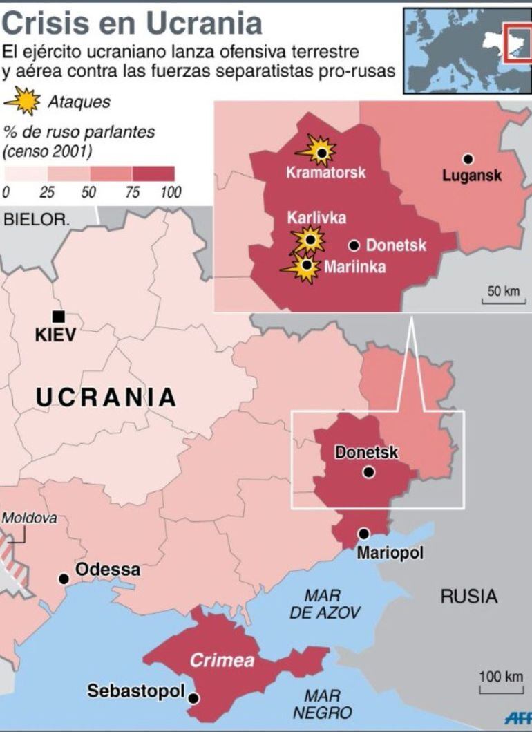 Ucrania relanza la ofensiva contra separatistas en el sureste del pa s  