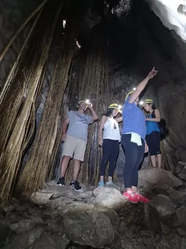 En la caverna 54 se pueden ver las raìces de Guapo`y, que son todo un atractivo de turismo interno en San Lázaro, Concepción.