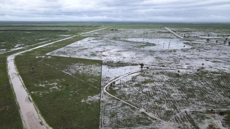 Imagen de una zona del Bajo Chaco que hace un mes estaba totalmente en crítica sequía. Gentileza del Dr. Manuel Cardozo.
