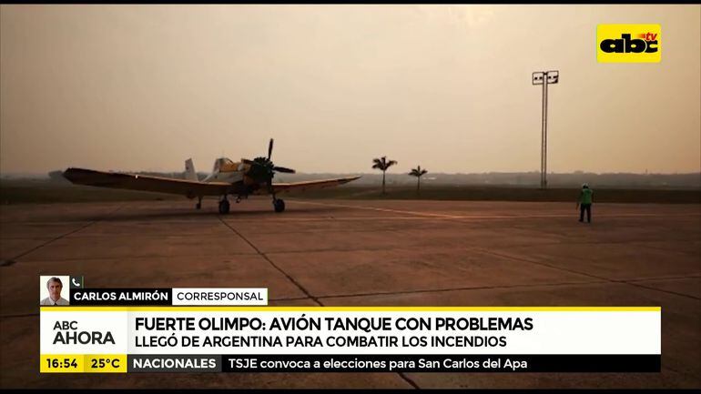 Avión tanque con percances