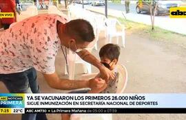 Varios niños acuden con sus padres para vacunarse contra el covid-19