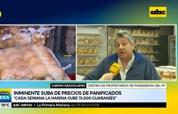 La galleta subiría de G. 10.000 a 12.000 el kilo, así lo anunció Gabino Dagogliano, del Centro de propietarios de panaderías del Paraguay, quien lamentó que muchas pequeñas industrias están cerrando por esta situación.