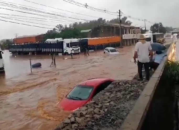 Una zona inundada de la ciudad de Limpio, el pasado martes.