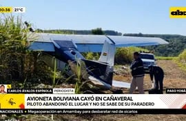 Avioneta boliviana cae en Iturbe