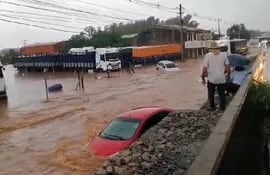 Una zona inundada de la ciudad de Limpio, el pasado martes.