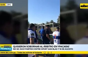Ypacaraí: quisieron sobornar al árbitro en partido de fútbol