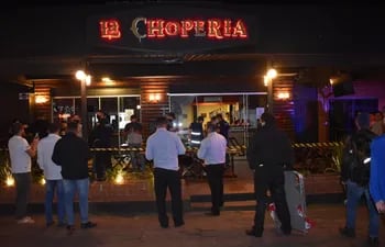 Imagen de archivo de un atentado ocurrido recientemente en un restaurante céntrico de Pedro Juan Caballero.