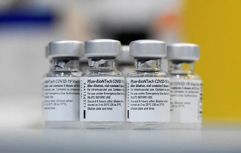 Dosis de vacunas desarrolladas por Pfizer-Biontech.
