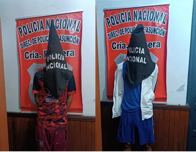 Dos presuntos miembros del PCC, detenidos anoche en Asunción.