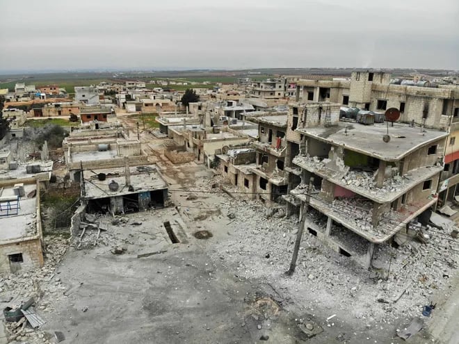 Vista de una ciudad siria, con los estragos de la guerra civil en ese país.