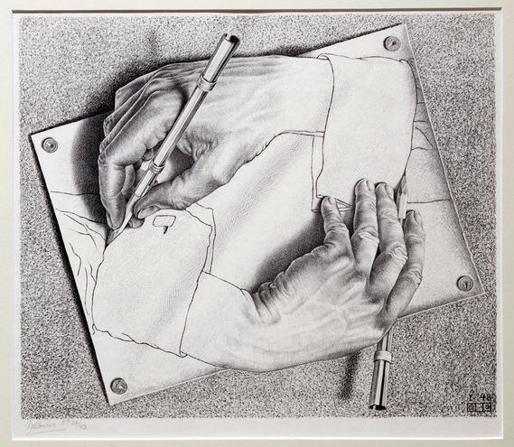 M. C. Escher: Manos dibujando