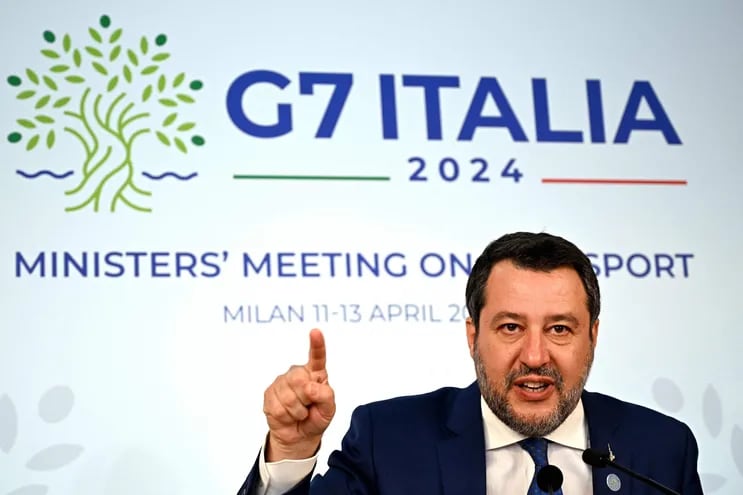 El viceprimer ministro y ministro de Infraestructuras de Italia, Matteo Salvini.