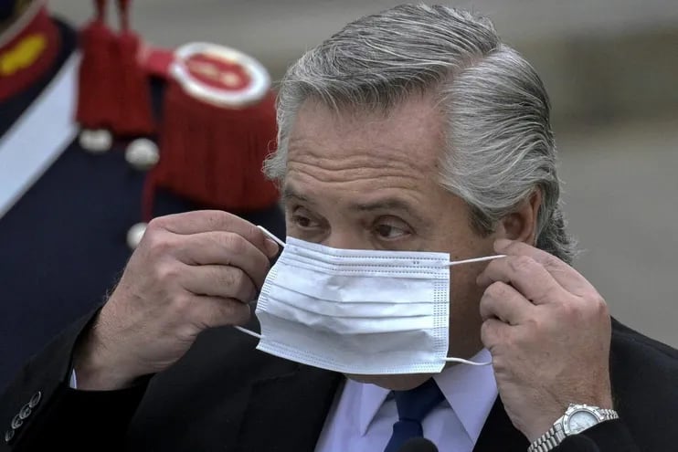 Presidente de Argentina Alberto Fernández. (Photo by JUAN MABROMATA / AFP)