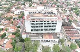 Vista aérea del Palacio de Justicia.