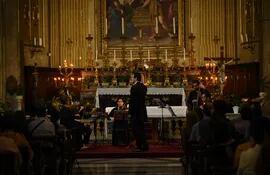 Los integrantes del Bach Collegium de Asunción durante el concierto que ofrecieron en Roma, Italia, en junio pasado.