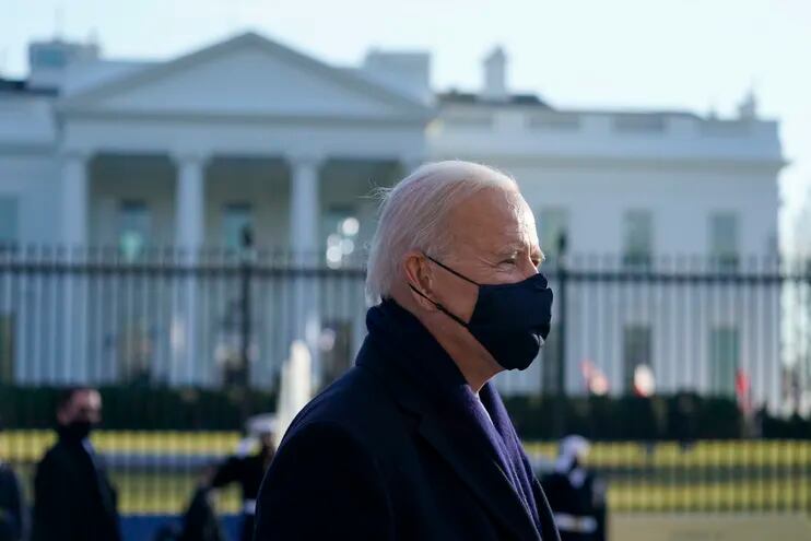 El presidente estadounidense Joe Biden durante un recorrido frente a la Casa Blanca, en Washington, este miércoles.