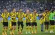 Los jugadores del Borussia Dortmund celebran la victoria contra el Borussia Mönchengladbach