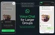 WhatsApp ha anunciado los chats de voz, que estarán disponibles para los grandes grupos en el servicio de mensajería de Meta.
