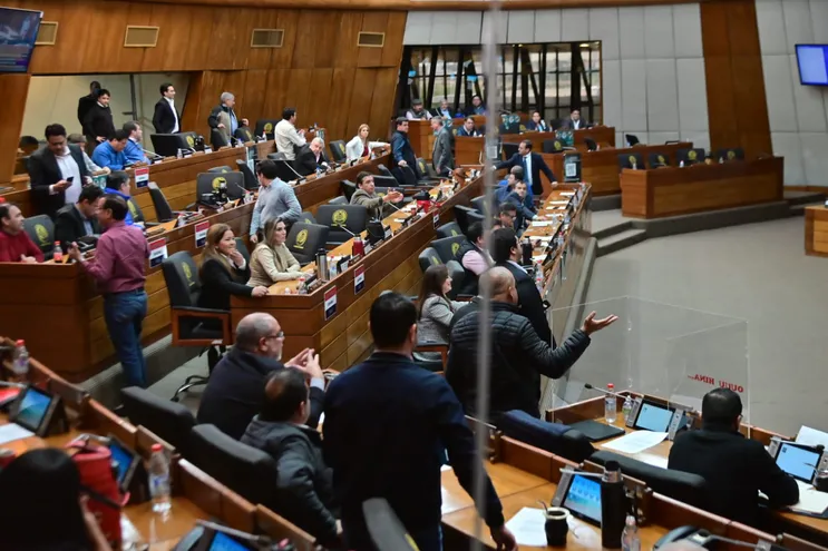 Imágenes de la sesión de la Cámara de Diputados ayer, cuando se logró por tercera vez archivar el juicio político a Sandra Quiñónez.