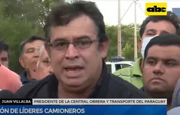 Juan Villalba, Presidente de Central Obrera y Transporte del Paraguay. (captura ABC TV).