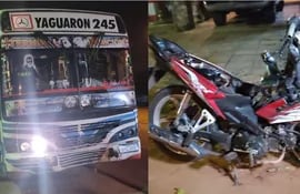 Un motociclista falleció tras fuerte impacto contra un bus en Capiatá