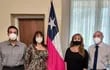 Dr. Benjamín Avalos, Lic. Marcela Alonso Sayet, Lic. Roxana Lobos Aguirre y el embajador chileno Jorge Ulloa en la embajada de Chile en Paraguay.