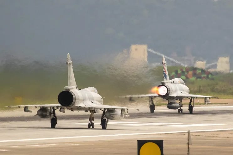 Aviones de combate taiwaneses en la base aérea de Hsinchu. (Imagen de archivo)