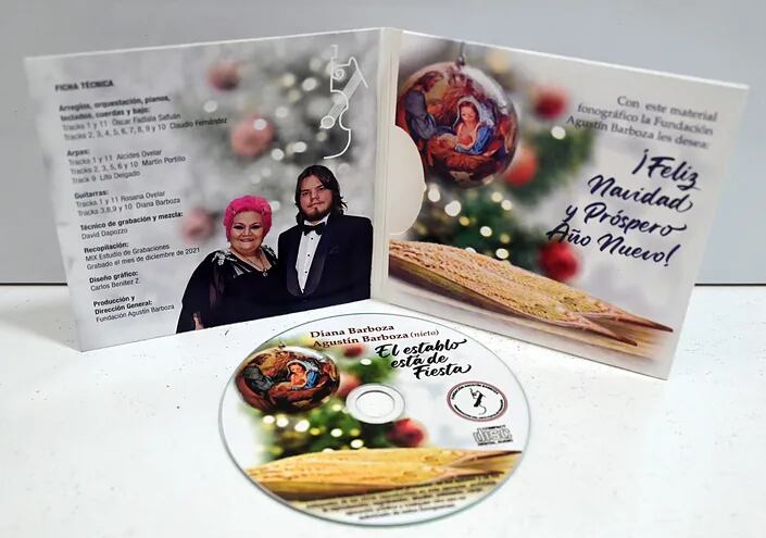 Vista del disco “El establo está de fiesta”, grabado por Diana y Agustín Barboza, para celebrar el fin de año.