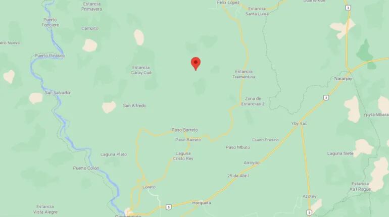 Paso Barreto está ubicado a 60 kilómetros de Concepción y a unos 100 kilómetros del lugar del último secuestro de la ACA.