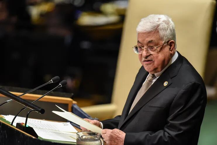 El presidente palestino, Mahmoud Abbas, durante su discurso ante la Asamblea de las Naciones Unidas.