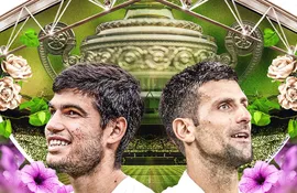 Carlos Alcaraz y Novak Djokovicm finalista de Wimbledon 2023.