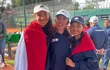 Zoe Doldán (I), Valeria Santander y Antonella Acosta, las campeones del Sudamericano de Tenis Sub 14 Bolivia 2024.