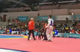 La previa de la pelea de Sergio Park en los octavos de final del Taekwondo.