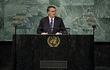 El presidente brasileño Jair Bolsonaro habla ante la Asamblea General de la ONU, este martes.