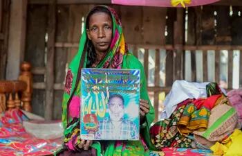 Mosammat Rashida, madre de cuatro hijos. A su marido lo mató un tigre de Bengala.