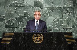 Alberto Fernández, presidente de Argentina en la 77° Asamblea de las Naciones Unidas en Nueva York